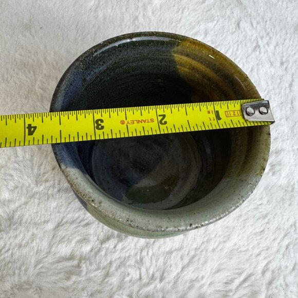 Artisan Handcrafted Pottery Stoneware Multicolor Artist Studio Vase - Picture 6 of 7